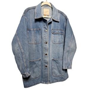 Vintage AMI Denim Chore Coat Utility Jacket 100% Cotton Ble Womn's Size Small